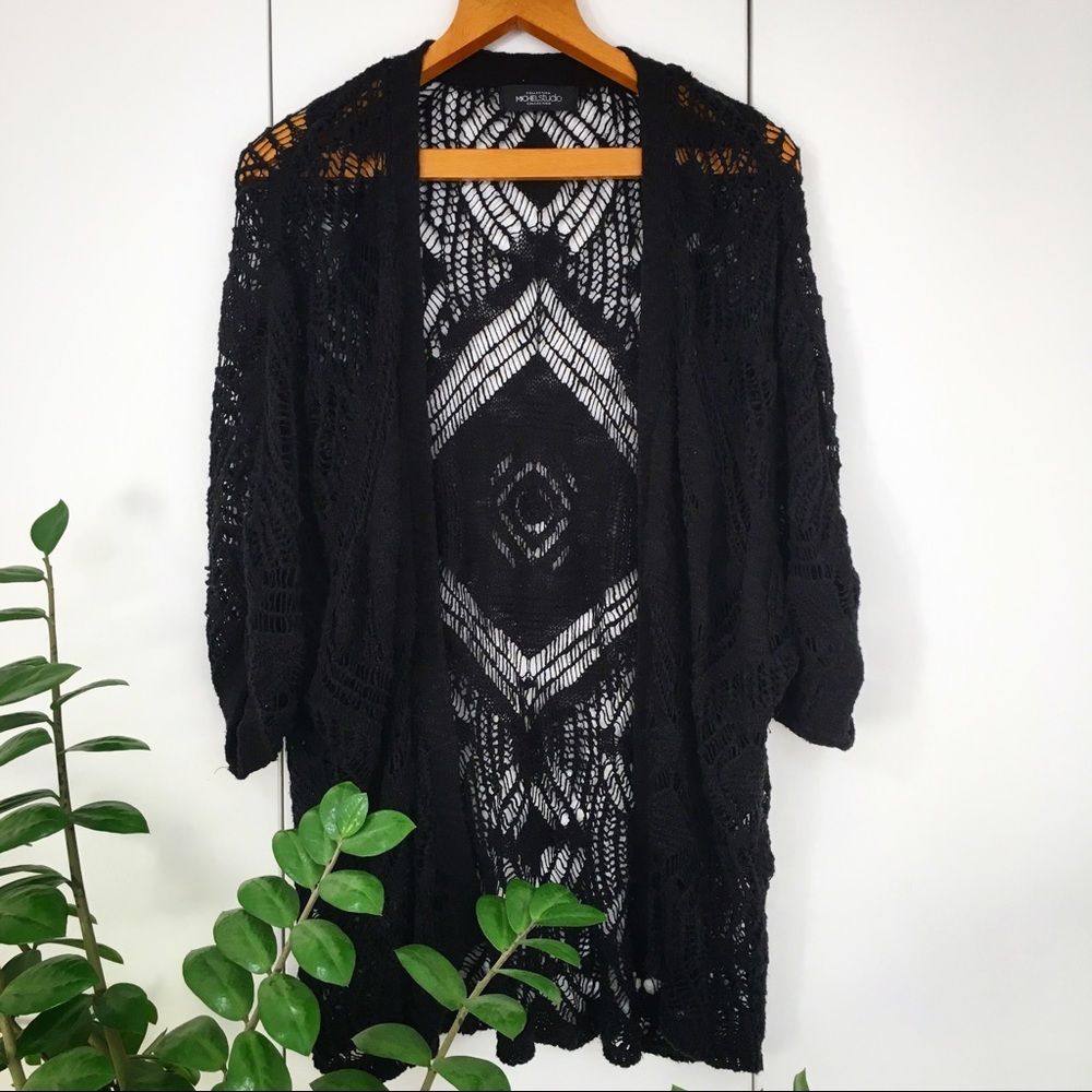 Knitted black cover up